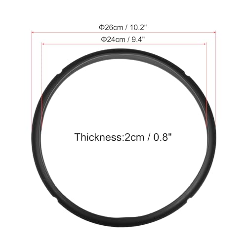 UXCELL 2 Pcs Silicone Sealing Ring for 8QT Pressure Pot, Replacement Parts for Pressure Cooker, Black