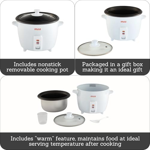 Imusa USA Electric Non-Stick Rice Cooker 5-Cup (Uncooked) 10-Cup (Cooked) White
| Imusa USA 5-Cup Uncooked 10-Cup Cooke