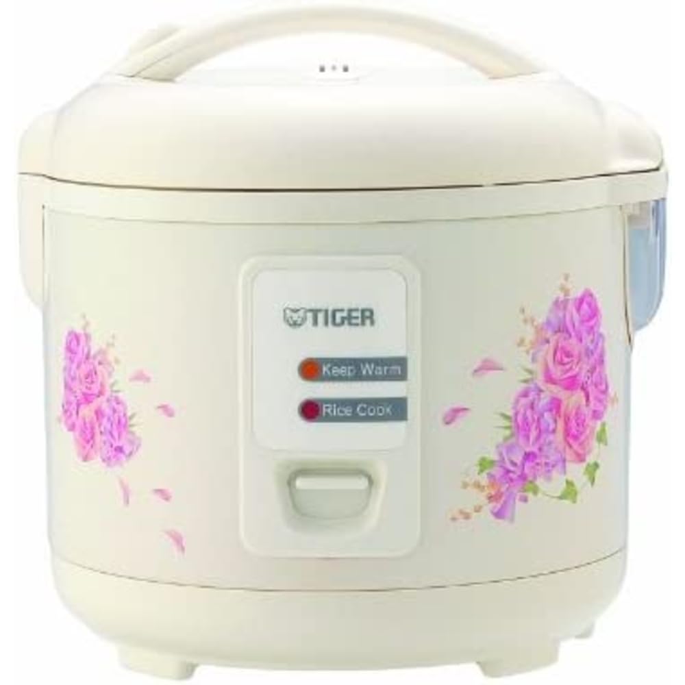 Tiger 10-Cup Uncooked Rice Cooker and Warmer with Steam Basket, Floral White
| Tiger 10-Cup Rice Cooker and Warmer Flor