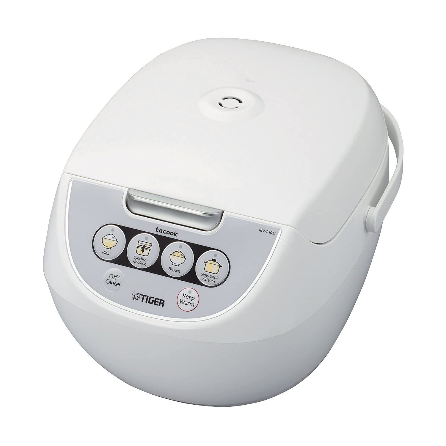 Tiger JBV-A18U White 10-Cup Micom Rice Cooker and Warmer with Tacook Food Steamer Technology
| Tiger JBV-A18U White 10-