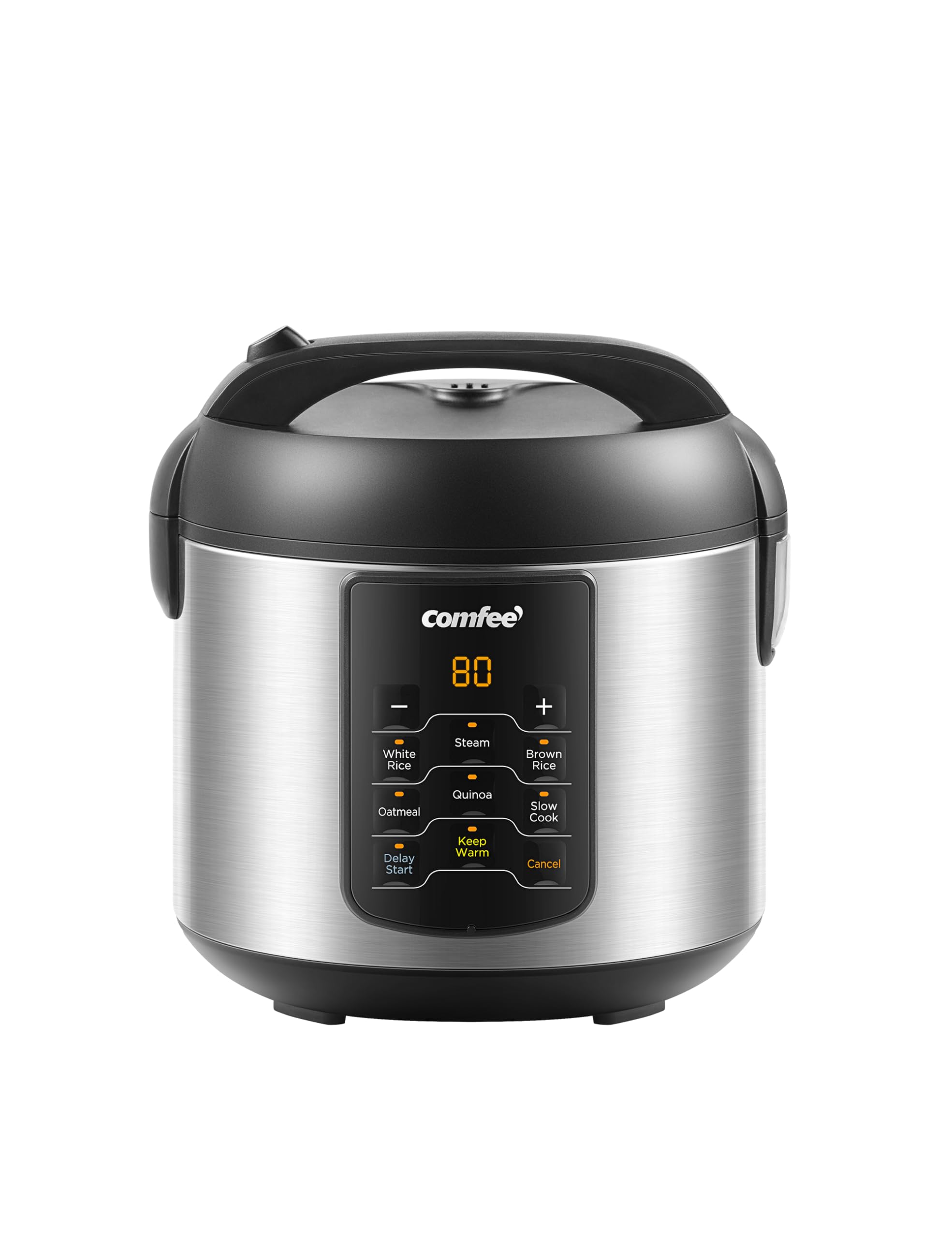 COMFEE Compact Rice Cooker 6-in-1 Stainless Steel Multi CookerBrown Rice Quinoa Oatmeal 2 QT 8 Cups Cooked(4 Cups Uncook