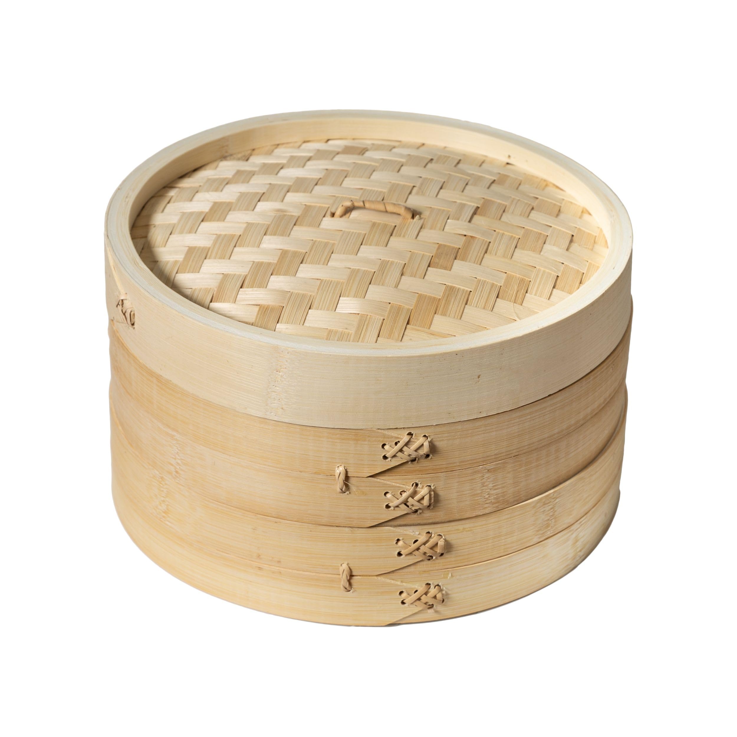  Joyce Chen 2-Tier Bamboo Steamer Baskets for Healthy Cooking and Easy Cleaning, Perfect for Families and Busy Cooks
| J