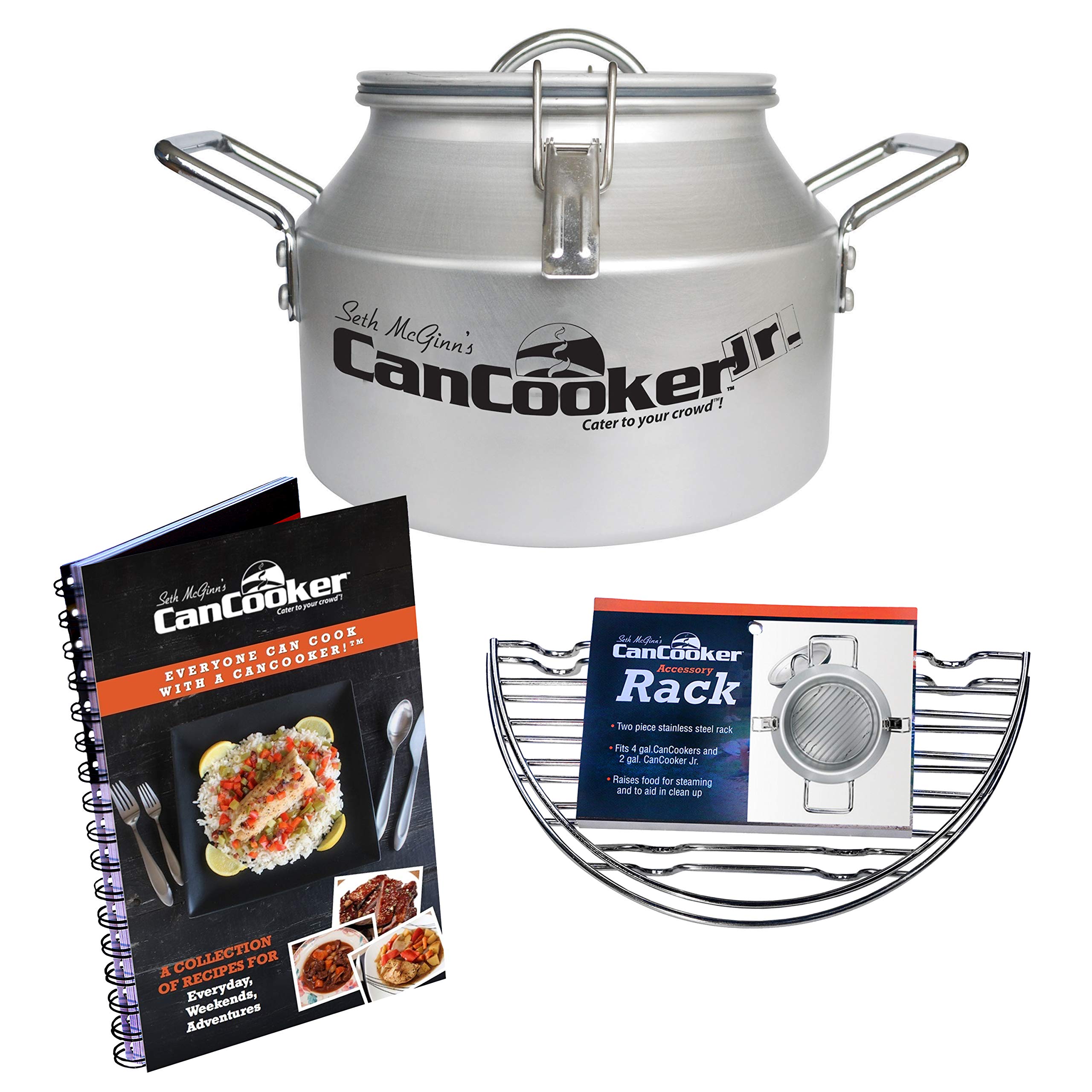 Cancooker 2 Gallon Steam Cooker Camping Kit | Non-Stick Coating, Stainless Steel Rack, 100+ Recipes - Perfect for Outdoo